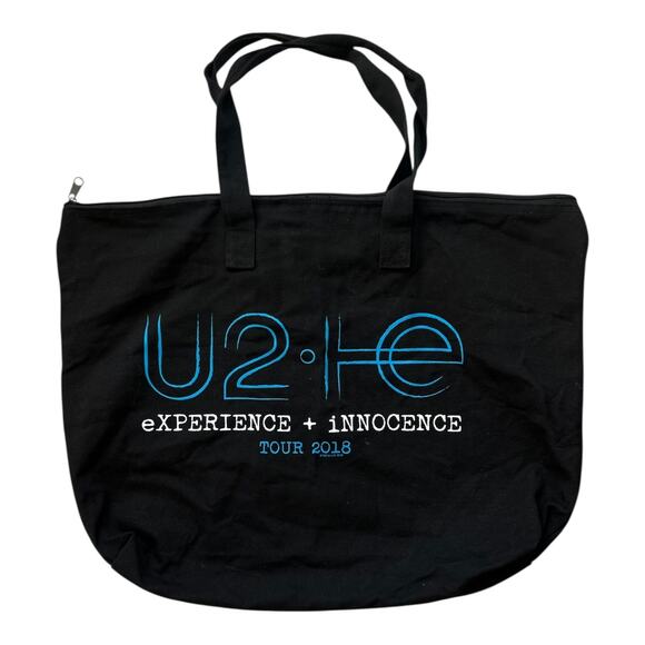 U2 Experience + Innocence Tour 2018 Black Canvas Tote Bag - Picture 1 of 4